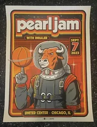 Authentic Pearl Jam September 7 United Center poster. Free Shipping.