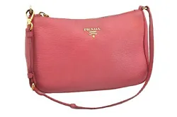 Item No. 2800G. Style Shoulder bag. Pocket Inside Pocket has dingy,rubbed,a little dirt. Color Pink. Material Leather....