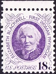 Scott # 1399. 1974 - 18 Cents Violet Elizabeth Blackwell Issue. Mint Never Hinged (MNH) (NH).