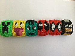 This is for ONE of 6 rainbow loom bracelet with very unique design. Each bracelet is numbered in the pictures above.