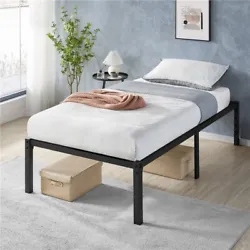 【Twin Size Platform Bed】 This matte black metal bed frame is in a twin size with an overall dimension of 199 x...