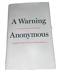 A Warning by Anonymous, 1st Edition/1st Printing, Hardcover w/ DJ. Because some slight staining on the front please see...