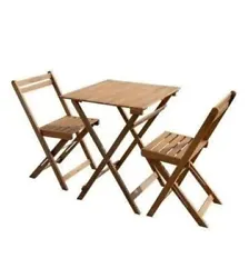 Composition du lot : Table de jardin + 2 Chaises. Durabilité : L’ensemble du set est réalisé en bois d’acacia...