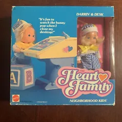 Vintage 1988 Heart Family DARRIN & Desk Set Neighborhood Kids Mattel #2681. Brand new in box. Note that some edges on...