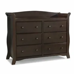Designed to be paired with any Storkcraft crib, the Avalon 6 Drawer Universal Double Dresser combines rich, sleigh...