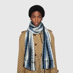 NWT Gucci stripe wool blend scarf.