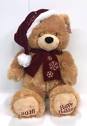 Jumbo 24” Dan Dee Plush Teddy Bear 2016 Happy Holidays Christmas Snow Teddy Collector’s Edition.Huge and...