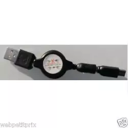 CÂBLE RÉTRACTABLE 0.80 CM - NOIR -USB POUR NINTENDO 3DS / DSI / DS XL - NEUF.