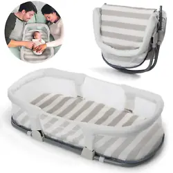 Snuggle Nest Infant Sleeper, Baby Lounger Cotton Breathable Baby Bassinet Portable Sleeping Baby Bed for Lounging, Co...