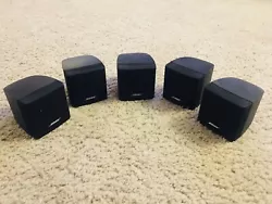 Bose Acoustimass Lifestyle Surround Sound Cube Speakers Black Lot Of 5. Tested and works shows use and wear See...