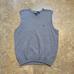 Polo Ralph Lauren Sweater Vest Mens Medium M Gray V-neck Pullover. Condition is preowned with no damage or stains....