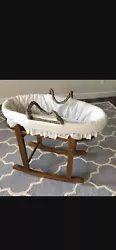 For sale restoration hardware baby Moses basket, never been used, but it was opened.