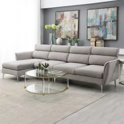 【Free Combination】You can change the shape of the convertible sectional couch by moving the position of the chaise....