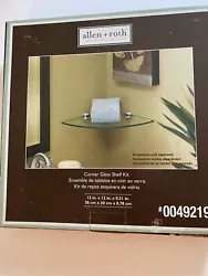Allen & Roth Corner Glass Shelf Kit, Classic Style. 12”x12x 0.31”. Condition is New. Shipped with USPS Priority...
