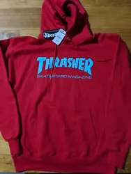 Thrasher Skate Mag Radical Red Pullover Hoodie Mens Small.
