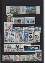 France: TAAF, 23 timbres émis entre 1990 et 1994 dont 3 triptyques. Lot de timbres neufs différents sans trace de...