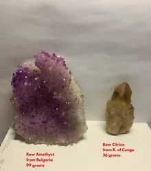 A gorgeous combo of Raw Congo Citrine and Bulgaria Amethyst healing crystals for $99.00 with FREE SHIPPING. These...