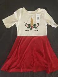 Girl’s Christmas Unicorn Dress 5T. Condition is New with tags. Shipped with USPS Ground Advantage.