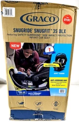 Includes- Car seat base, removable infant head and body supports, anti-rebound bar.