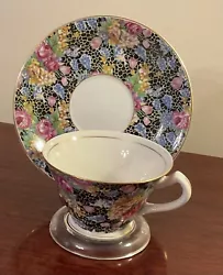 The delicate floral pattern on the black bone china is the perfect touch of elegance for any tea lover. Made in Japan,...