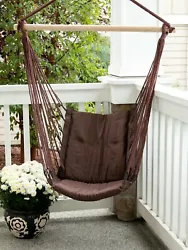 ESPRESSO COTTON PADDED SWING CHAIR. Swing Chair. The garden decor weighs 3.2 lbs. Maximum weight limit: 200 lbs. Pillow...