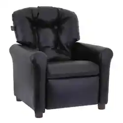 Cute, child-sized recliner chair designed especially for little kids. Waterproof polyurethane faux leather upholstery...