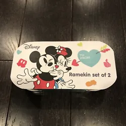 Disney Mickey & Minnie Valentines Ceramic Ramekin Set of 2.