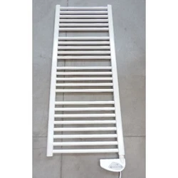 Seche-serviette electrique 750W fluide caloporteur H.1222mm L.500mm blanc tube droit thermostat standard JARL LVI...