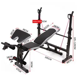 Includes 1 Olympic Weight Bench, and 1 Weight Lifting Rack for full body strength training, such as Flat Bench...