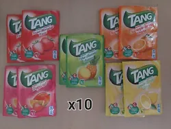 Lot de 10 sachets  Tang, Poudre pour Boisson 5 Goût Tropical Fraise Orange Citron Ananas lot de 10.  Expédié sous...