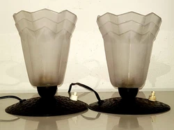 ADORABLE PAIRE PETITE LAMPE VEILLEUSE ART DECO. ELECTRICITE REFAITE QUI FONCTIONNE AVEC ITERRUPTEUR.