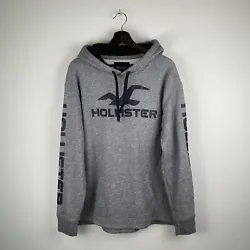 Hollister California Men Sweatshirt Gray Hoodie Logo Long Sleeve Pullover Small. Condition is Pre-owned. Shipped with...