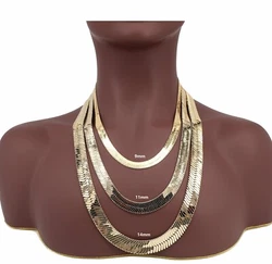 9mm, 11mm, 14mm FLAT HERRINGBONE CHAIN or BRACELET. This stunning 14k GOLD PLATED FLAT HERRINGBONE chain. CLASP...