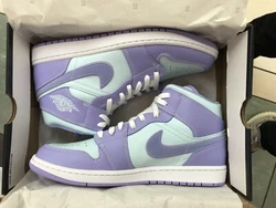 Nike Mens Air Jordan Retro I 1 Mid Purple Aqua Arctic Punch 554724-500 size 9.