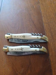 2 Couteau Ancien Laguiole manche de 11cm et 10cm nickel sans jeux et bon ressort