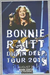 Signed after the show by Bonnie Raitt. Size: 11 x 17.