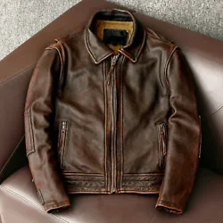 High Quality Genuine Real leather Jacket. Best quality stitching throughout the jacket. Jacket Chest. Custom size...