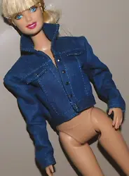This is a fabulous oversized jean jacket for your Barbie or similar size dolls, it also fits Curvy fashionista dolls....