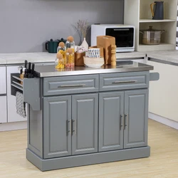 ● Two drawers for kitchen essentials, two cabinets for dishes. ● Towel rack, knife rack, and spice rack for...