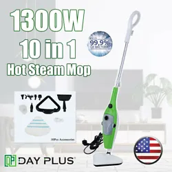 10 in 1 Steam Mop deodorizes sanitizes and increases cleaning power by converting water to steam. Effortlessly steam...