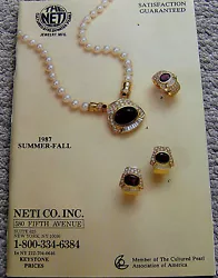  You are bidding on a 74 PAGE CATALOG (!) from the THE NETI CO - a fancy pearl jewelry company with stores on FIFTH...