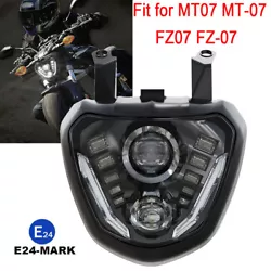 E24-mark andDOT certification LED Headlight Assembly Headlamp DRL for Yamaha FZ07 MT07 2014-2017 Plug and Play. For...
