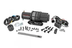 4,500 LB. UTV | ATV Electric Winch | Synthetic Rope. Motor: Powerful 1.4HP | Gear Ratio 166:1 | Differential Planetary...