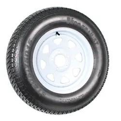 Pre-Mounted Trailer Tire & Wheel; Trailer Tire & Rim Bias Ply 205/75D15 Load C 5 Lug On 4.5
