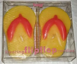 TAG Floating Flip Flop Candles New 2002 Yellow Pink Sandal Shoe ShapeTag Flip Flop Floating Candles New. Condition is...
