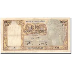 Billet, Algeria, 10 Nouveaux Francs, 1959, 1959-07-31, KM:119a, TB. Cet exemplaire provient de chez un expert numismate...