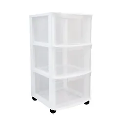 Includes removable swivel casters to roll and transport storage system wherever. Material: Resin. Type Drawer Box....