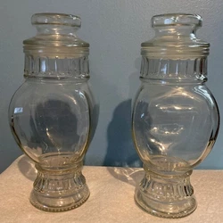 Vintage Apothecary Drug Store Candy Jar with Lid Square Center 9 1/4