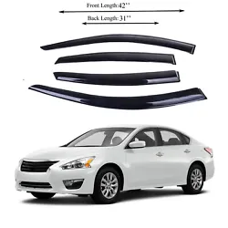 Fits for NISSAN ALTIMA 1318. Keep rain and wind out while windows are open. 4 PCs Tape-on window visors. Before...