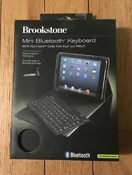 Brookstone Mini Bluetooth Keyboard with Tech Grip Case for Ipad Mini Tablet.